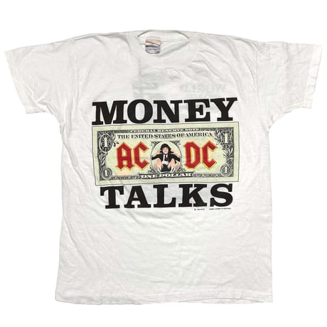 AC/DC 1990 MONEY TALKS WORLD TOUR 1990/91 WHITE BROCKUM LARGE 7139