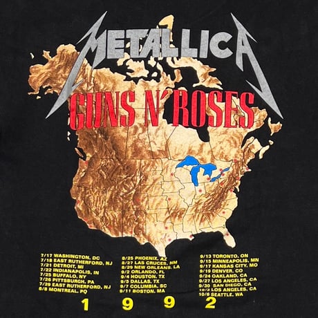 METALLICA x GUNS N' ROSES 1992 TOUR BROCKUM LARGE 7713