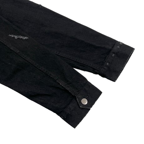 greatLAnd ORIGINAL LOGAN BLACK DENIM JACKET DESTROY