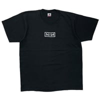 NINE INCH NAILS BOX LOGO EMBROIDERY BACK 3D PRINT FRUIT OF THE LOOM LARGE 0593