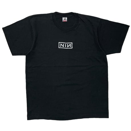 NINE INCH NAILS BOX LOGO EMBROIDERY BACK 3D PRINT FRUIT OF THE LOOM LARGE 0593