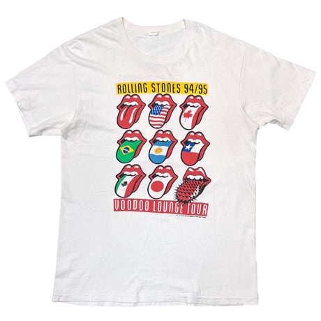 ROLLING STONES 1994 VOODOO LOUNGE WORLD TOUR MULTI TONGUE WHITE FITS LARGE 0933