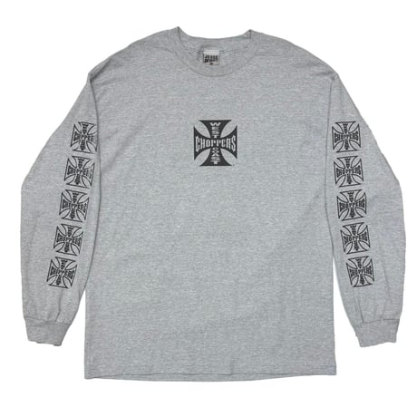 WEST COAST CHOPPERS IRON CROSS LS ASH GREY XL 8572