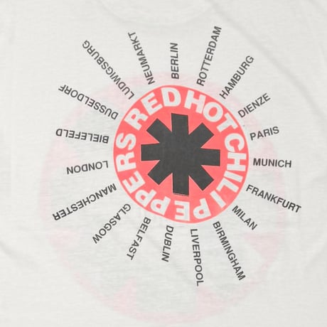 RED HOT CHILI PEPPERS 1992 ORANGE CIRCLE MEMBER WHITE EURO FITS XL 9921