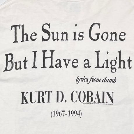 NIRVANA 1995 KURT COBAIN MTV UNPLUGGED THE SUN IS GONE WHITE SOF TEE MEDIUM 3774