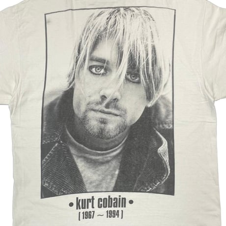 NIRVANA KURT COBAIN MEMORIAL MONOCHROME FACE WHITE EURO LARGE 8543