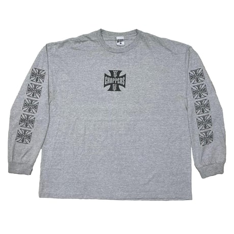 WEST COAST CHOPPERS IRON CROSS LS ASH GREY FITS XXL 4209