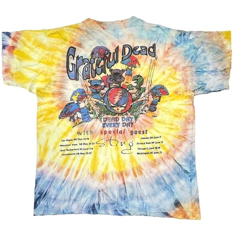 GRATEFUL DEAD SUMMER TOUR 1993 TIE DYE YELLOW XL 3768