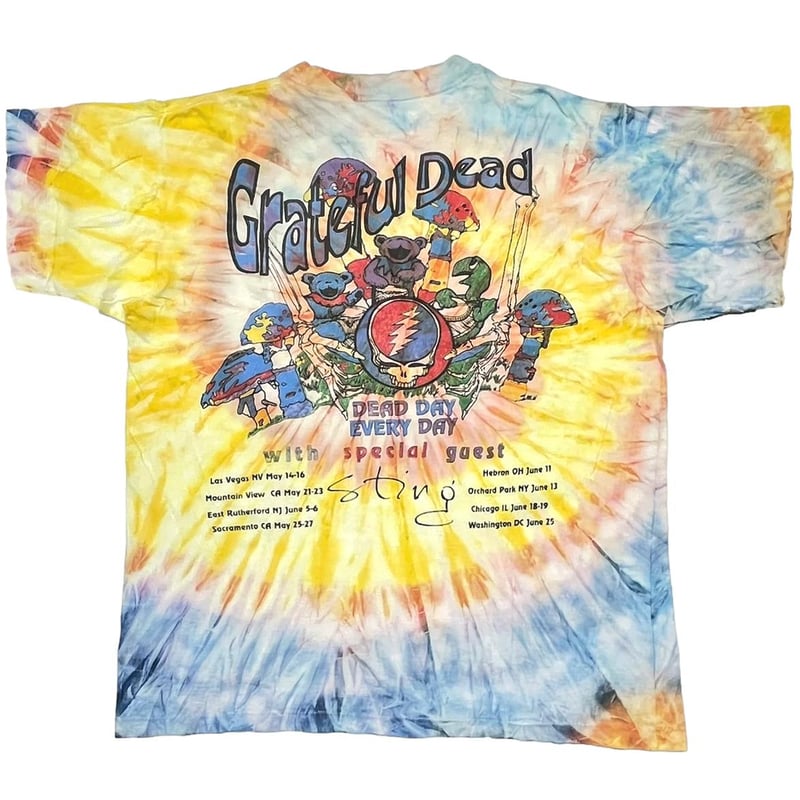 GRATEFUL DEAD SUMMER TOUR 1993 TIE DYE YELLOW X GRATEFUL DEAD SUMMER TOUR 1993 TIE DYE YELLOW X