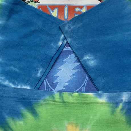 GRATEFUL DEAD LIQUID BLUE SCARLET FIRE DOUBLE SIDE TIE DYE WHITE LARGE
