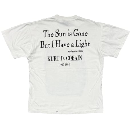 NIRVANA KURT COBAIN MEMORIAL SUN IS GONE WHITE GIANT LARGE 7649