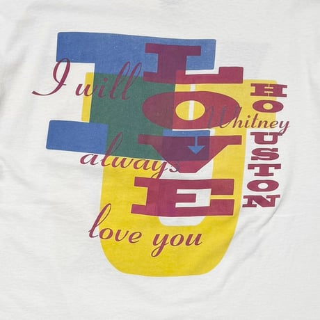 WHITNEY HOUSTON I WILL ALWAYS LOVE YOU WHITE HANES XL 0211