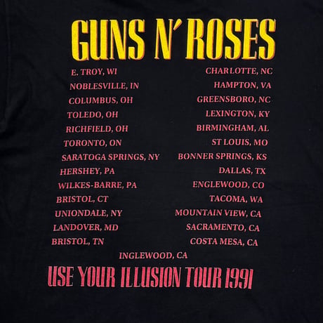 GUNS N' ROSES USE YOUR ILLUSION TOUR 1991 FITS LARGE 8489