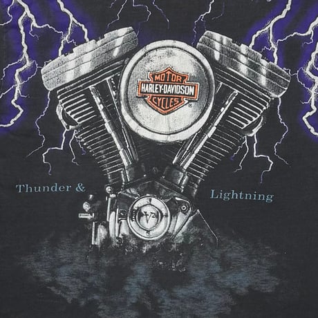 HARLEY DAVIDSON THUNDER & LIGHTNING BLACK LARGE 7464