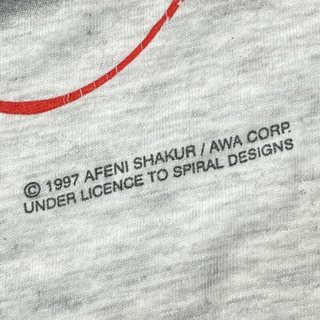 2PAC 1997 PEACE HAND SIGN ASH GREY XL 0877