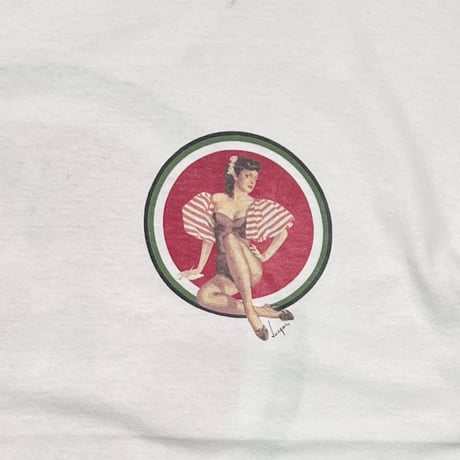 LUCKY STRIKE PINUP GIRL WHITE HANES XL 1637