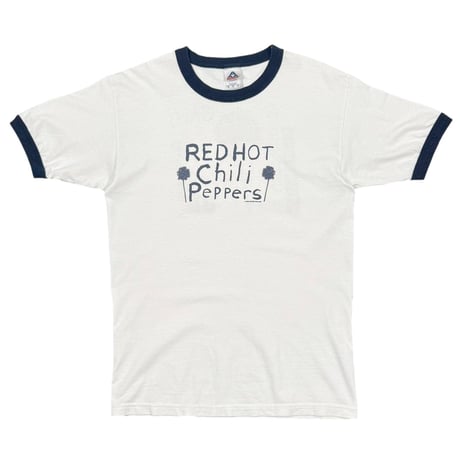 RED HOT CHILI PEPPERS 2002 BY THE WAY PALM TREE RINGER WHITE/NAVY ALSTYLE MEDIUM 9796