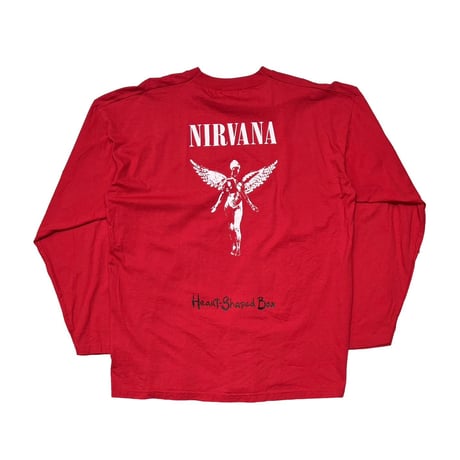 NIRVANA Y2K BOOTLEG HEART SHAPED BOX RED LS LARGE 9928