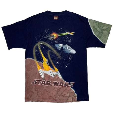 STAR WARS SPACE TIE DYE TEE NAVY LARGE 4671