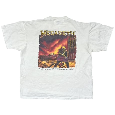 MEGADETH HARD ROCK CAFE EARTH COMMUNICATIONS OFFICE WHITE XL 4109