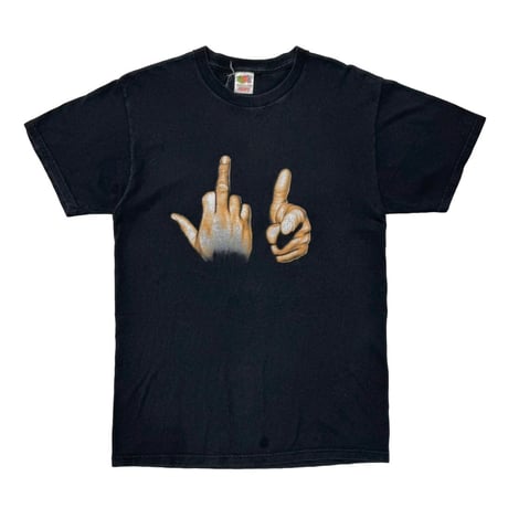 OLD&VINTAGE FUCK YOU HAND SIGN FRUIT OF THE LOOM FITS LARGE 8809