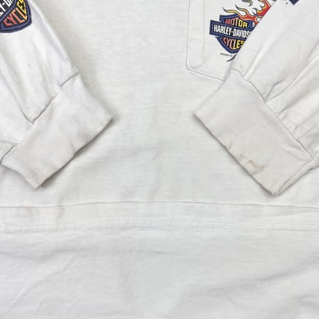 HARLEY DAVIDSON POCKET FLAME SLEEVE LS WHITE XL 4252