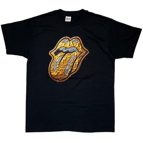 ROLLING STONES 1997 GOLD LIP & TONGUE BRIDGES TO BABYLON WORLD PREMIERE anvil LARGE 4955
