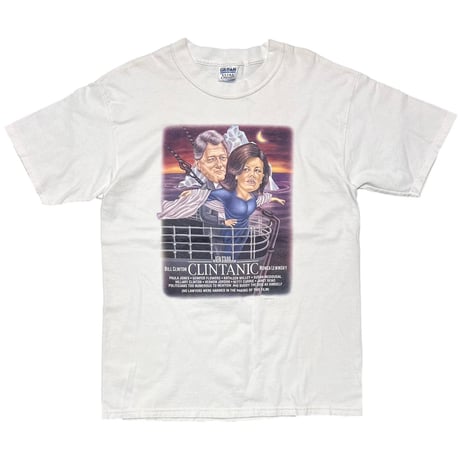OLD & VINTAGE THE CLINTANIC 1998 TITANIC PARODY WHITE GILDAN LARGE 4788