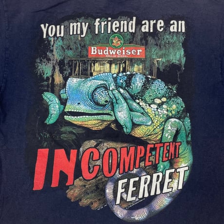 Budweiser YOU MY FRIEND AN INCOMPETENT FERRET NAVY GILDAN LARGE 9879