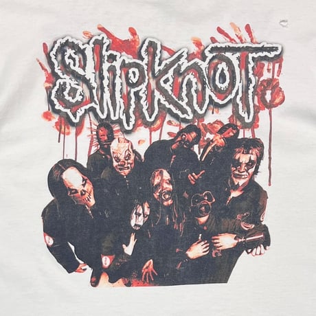 Slipknot 2002 MEMBER DOUBLESIDE WHITE FRUIT OF THE LOOM XL 2687