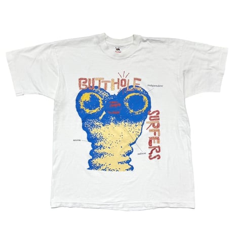 BUTTHOLE SURFERS INDEPENDENT WORM SALOON TOUR WHITE FRUIT OF THE LOOM XL 9256