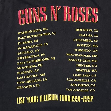 GUNS N' ROSES BAD APPLE USE YOUR ILLUSION TOUR 1991-1992 BROCKUM XL 9918
