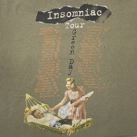 GREEN DAY Insomniac TOUR GREEN WILD OATS LARGE 7237