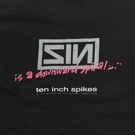 OLD & VINTAGE JESUS CHRIST SIN TEE NINE INCH NAILS PARODY FITS LARGE 8530