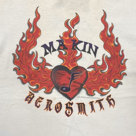 AERO SMITH 1994 MAMA KIN MA KIN WHITE SOF TEE XL 0954
