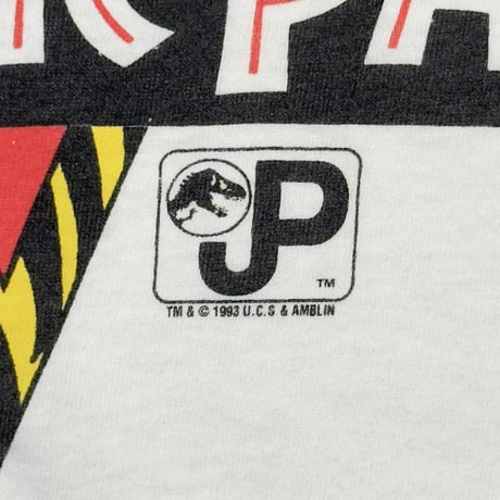 JURASSIC PARK 1993 VELOCIRAPTOR WHITE HANES LARGE 0954