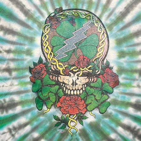 GRATEFUL DEAD 1995 SKULL & CROSS TIE DYE GREEN XL 3575