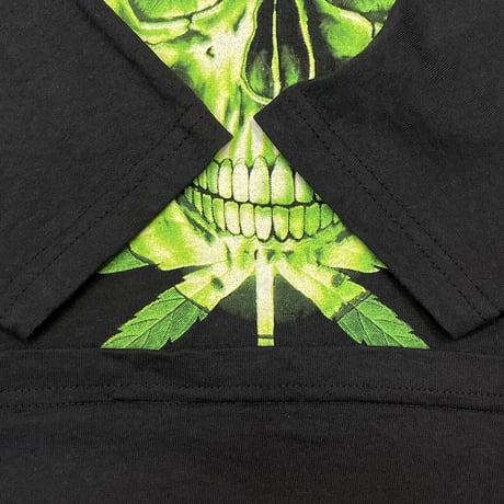 WEED SKULL L/S HOODED TEE 1993 WILD OATS  XL 4079