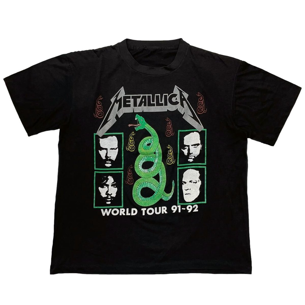 正規品 Meatllica 1991-92 tour Tシャツ METALLICA RULES WORLD TOUR 1991-1992 FITS XL |