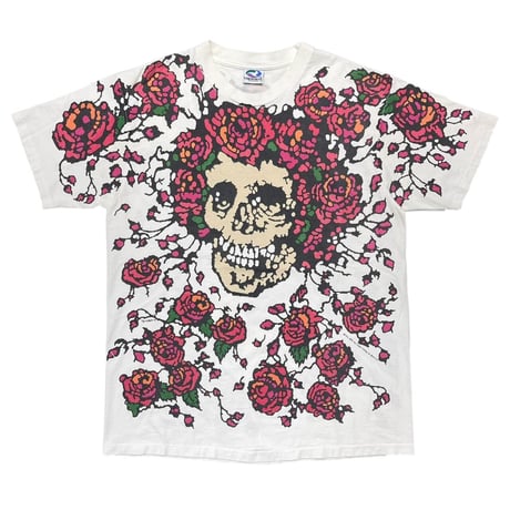 GRATEFUL DEAD 1992 SKULL ROSE OVP WHITE LIQUID BLUE XL 6810
