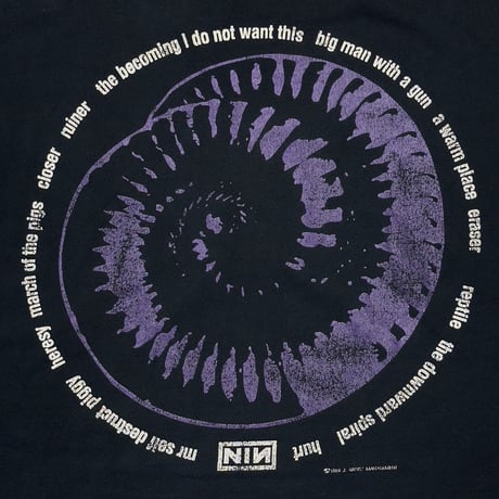 NINE INCH NAILS EMBROIDERY BOX LOGO FRUIT OF THE LOOM HEAVY XL 0111