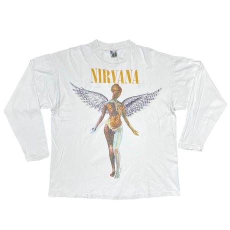NIRVANA IN UTERO LS WHITE SCREEN STARS FITS XL 8909