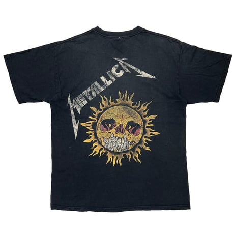 METALLICA PUSHEAD SIDE FLAME SKULL Y2K GILDAN LARGE 0635