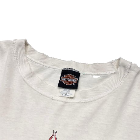 HARLEY DAVIDSON FLAME EMBLEM LOGO VICTORVILLE CALIFORNIA LS WHITE XL 7324