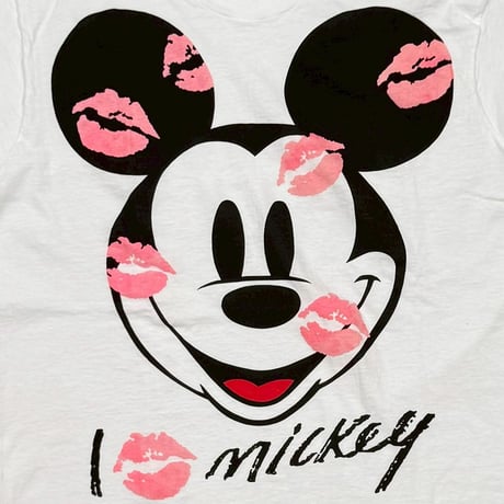 DISNEY VINTAGE MICKEY MOUSE KISS MARKS WHITE FITS LARGE 0241