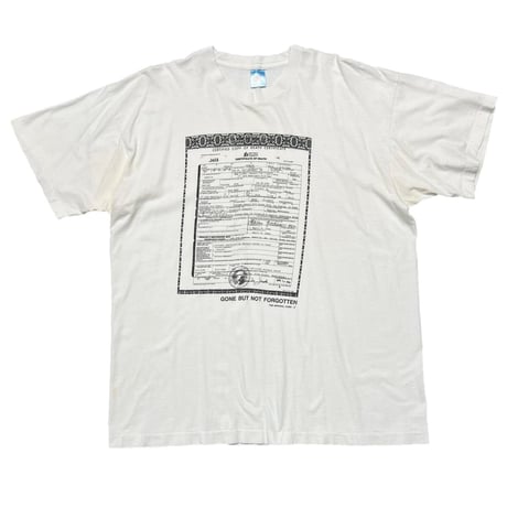 NIRVANA KURT COBAIN DEATH CERTIFICATE BLUE FRUIT OF THE LOOM XL 1978