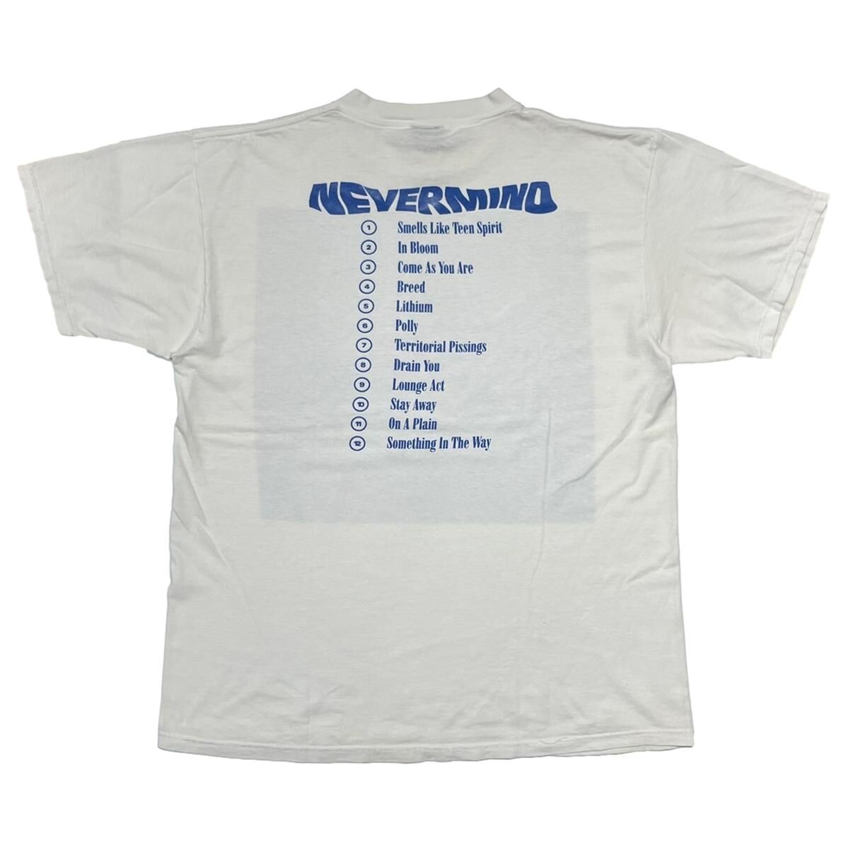 NIRVANA NEVERMIND 1992 WHITE GIANT BY TULTEX XL NIRVANA NEVERMIND 1992 WHITE GIANT BY TULTEX XL