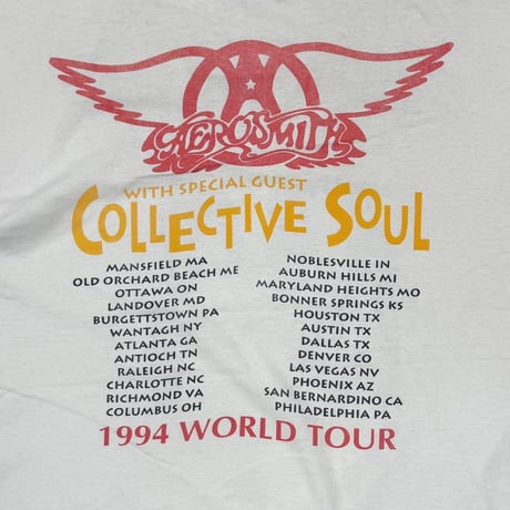 AEROSMITH 1994 WORLD TOUR ROCKS AMERICA WHITE ONEITA XL 4150