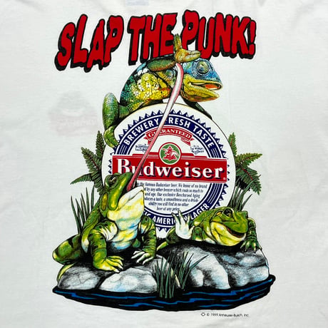 Budweiser 1999 SLAP THE PUNK WHITE GILDAN XL 0968