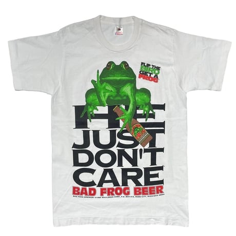 BAD FROG BEER 1994 HE JUST DON'T CARE FRUIT OF THE LOOM MEDIUM 0398